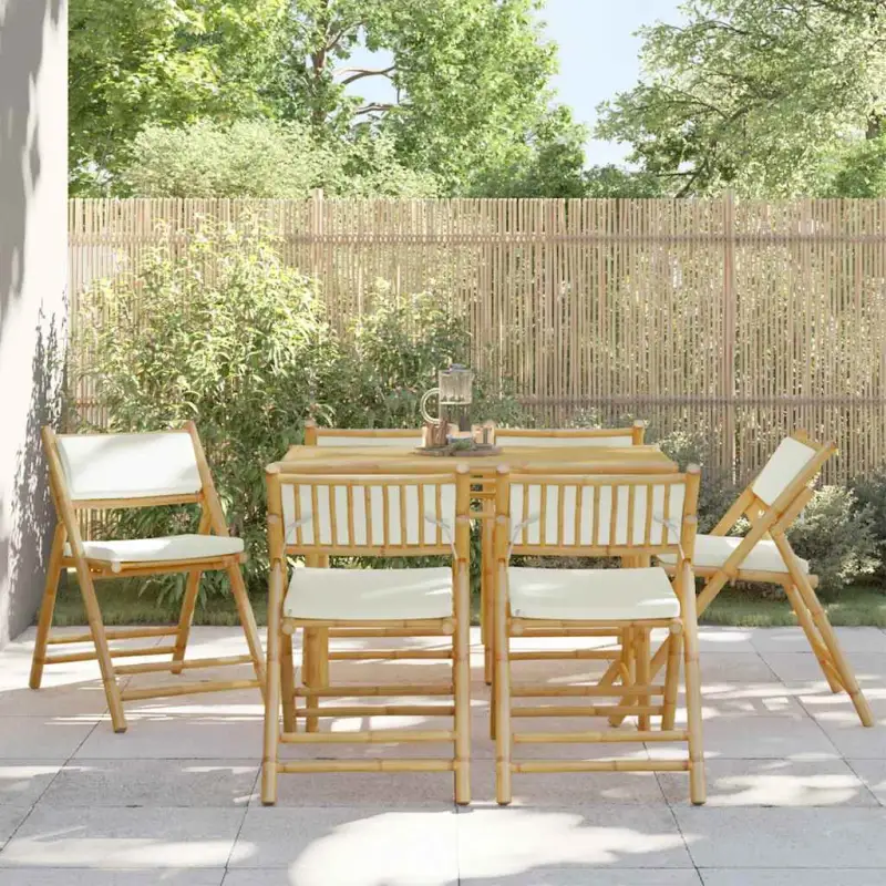 Bamboe tuinstoelen met comfortabele zitervaring en wasbare hoes
