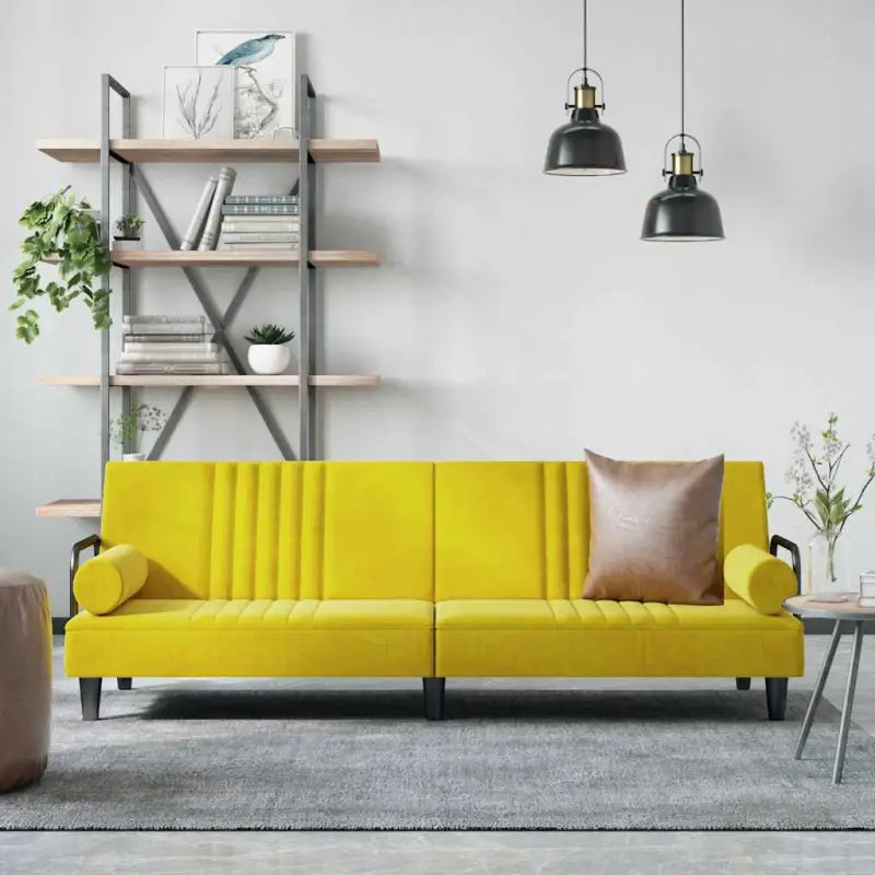 Banken slaapbank met totale afmetingen en luxe fluwelen bekleding