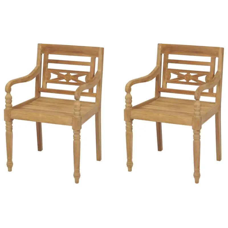 Batavia stoelen van fijn geschuurd teakhout voor in tuin of terras