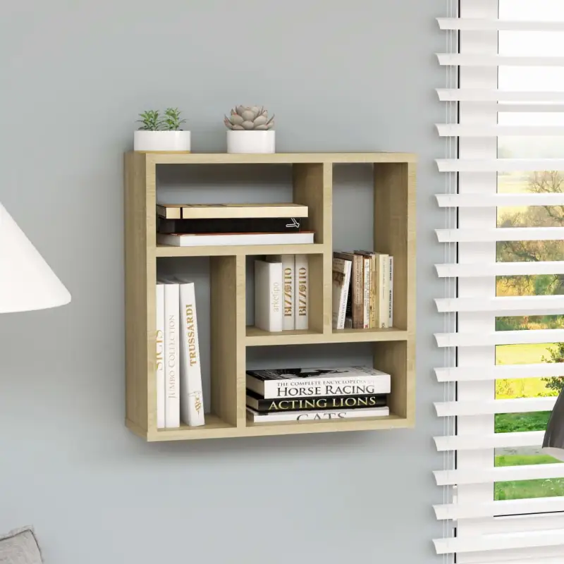 Beeldhouwd bewerkt hout wandplank met modern strak ontwerp