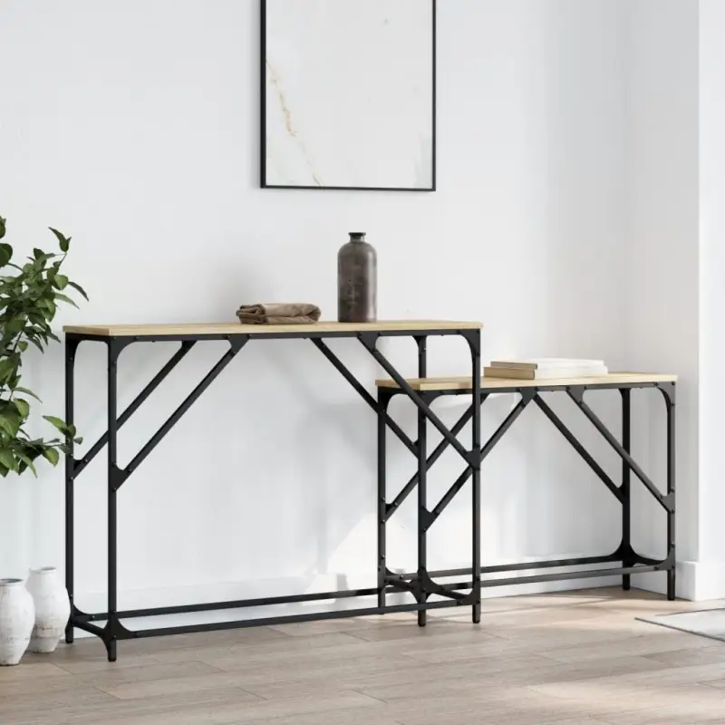 Bewerkte hout wandtafels met metalen frame voor elegante interieurdecoratie