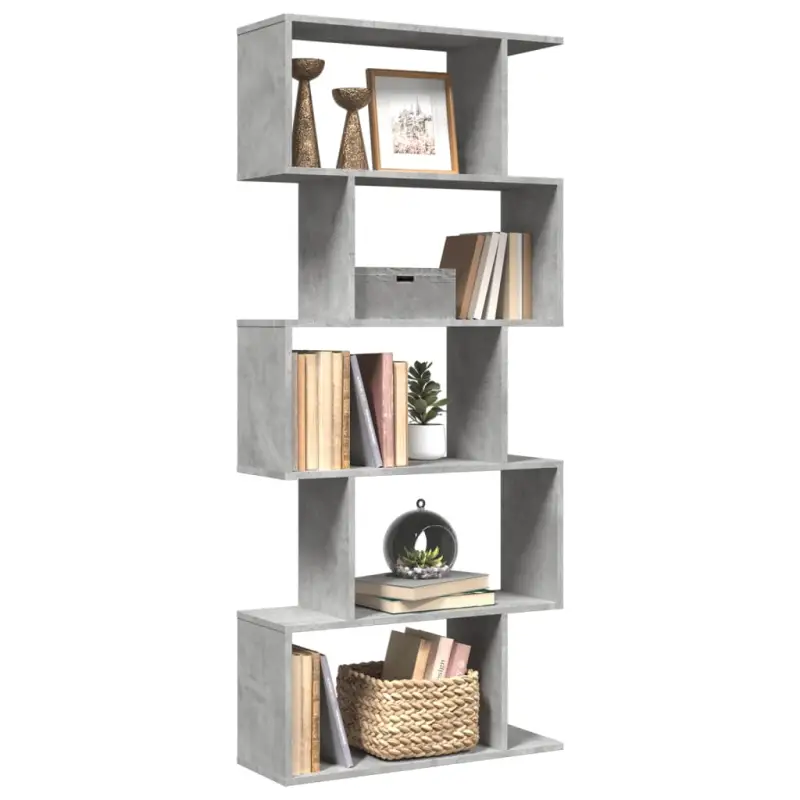 Bewerkte Houten Boekenkast Kamerscherm met Geometrisch Design