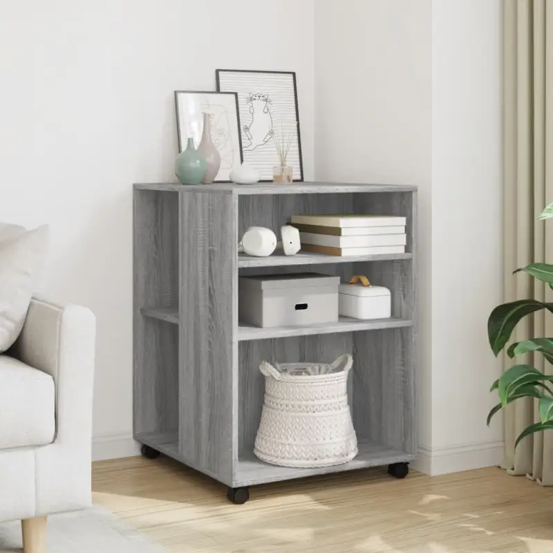 Bijzettafel van bewerkt hout in grijs sonoma eiken stijl