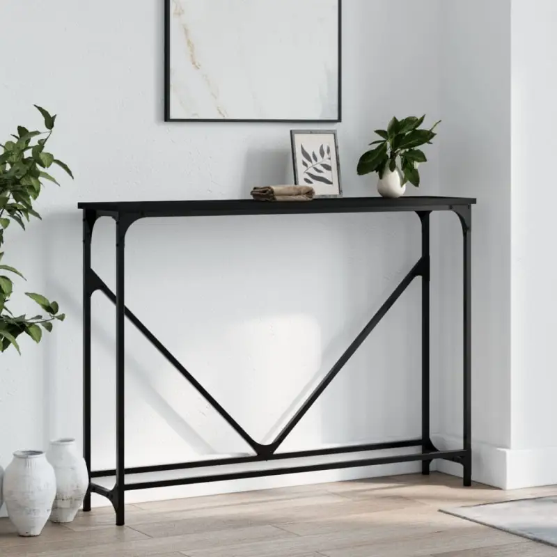 Bijzettafels met bewerkt hout en metalen frame voor een elegante look