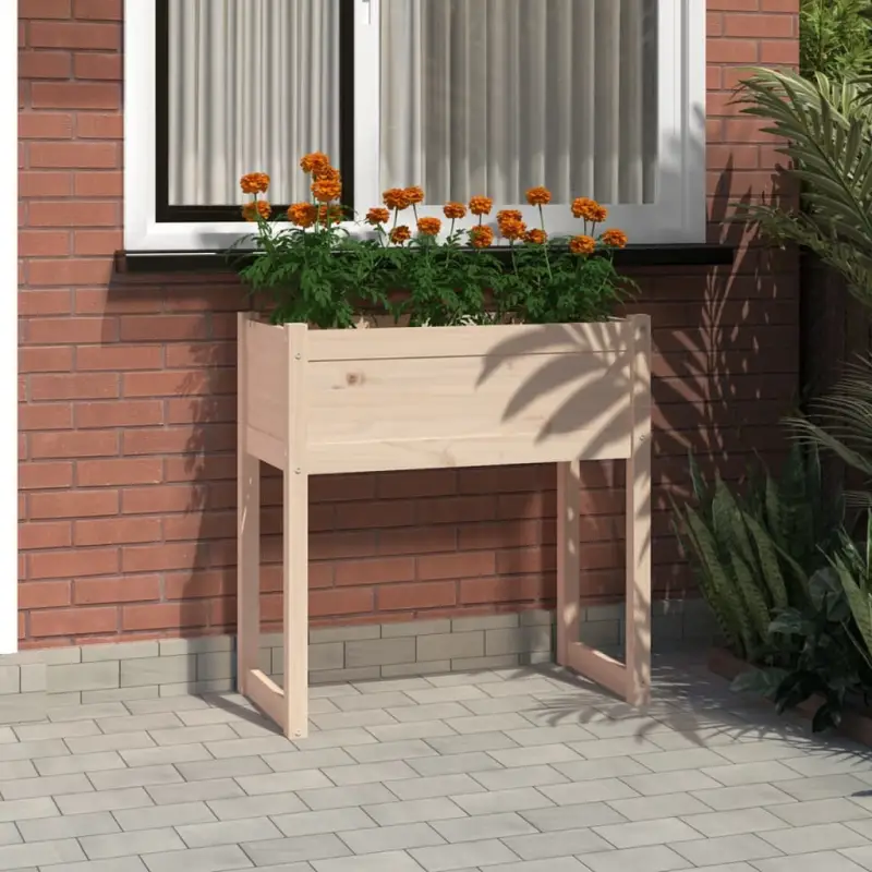 Bloempot of plantenbak van massief grenenhout voor tuin en balkon