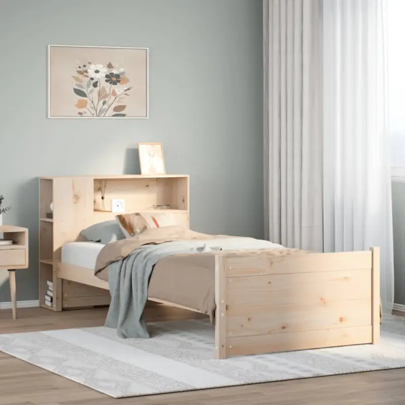 Boekenkastbed met massief grenenhout en ideale totale afmetingen