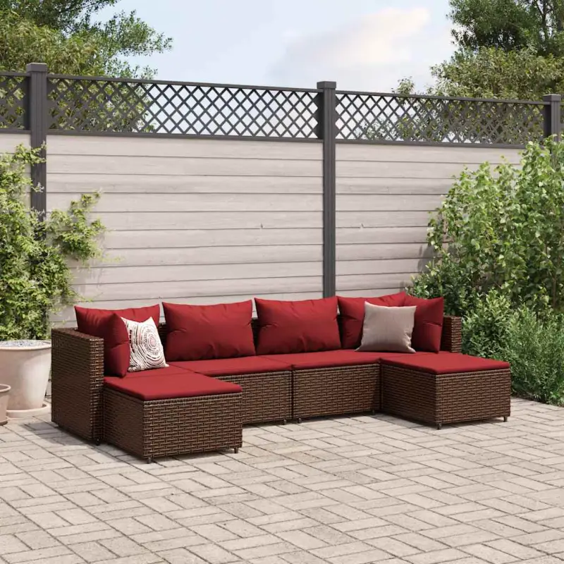 Bruine loungeset van gepoedercoat staal met ideale afmetingen voor tuin