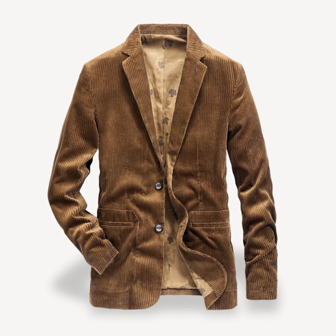 Heren Cordura Klassiek Blazer – Slim Fit Corduroy Colbert in Retrostijl