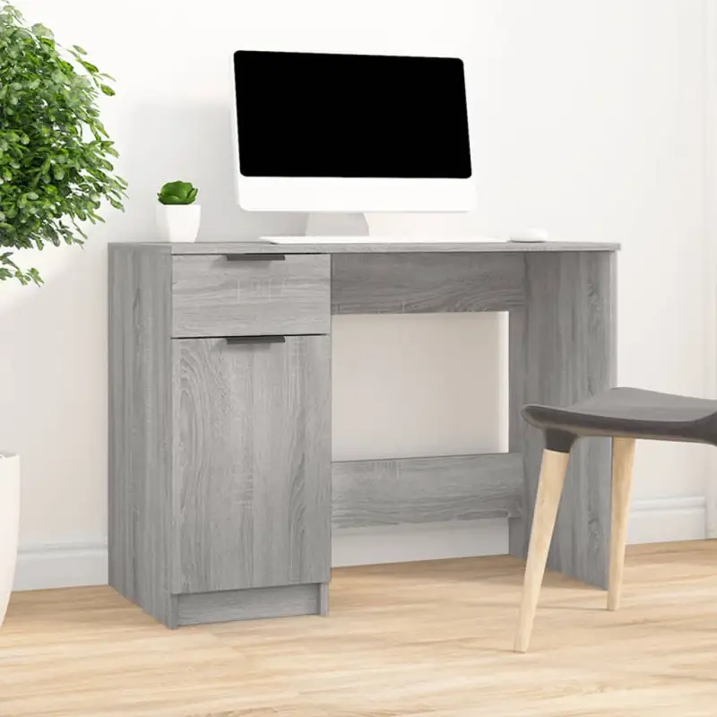 Bureau in Grijs Sonoma met bewerkt hout voor moderne woonruimte