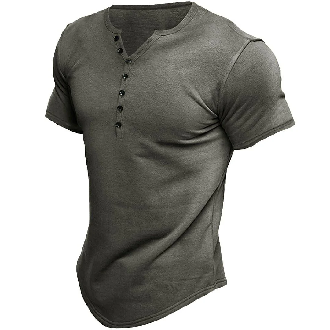 StijlBasic Heren Henley T-shirt – Klassiek & Comfortabel