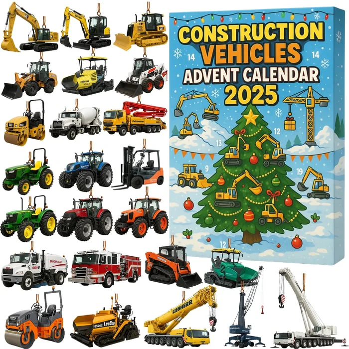 Bouwvoertuigen Adventskalender 2025 – 24 dagen miniatuur bouwplezier voor kinderen