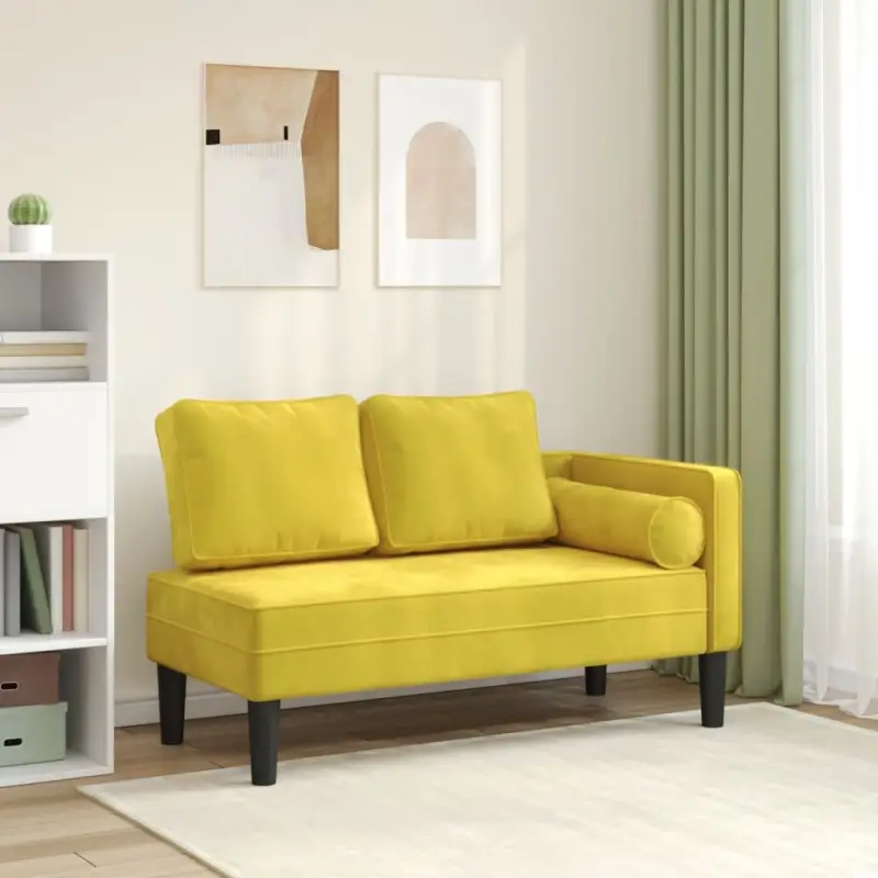 Chaise longue met fluwelen stof en comfortabele afmetingen kussen