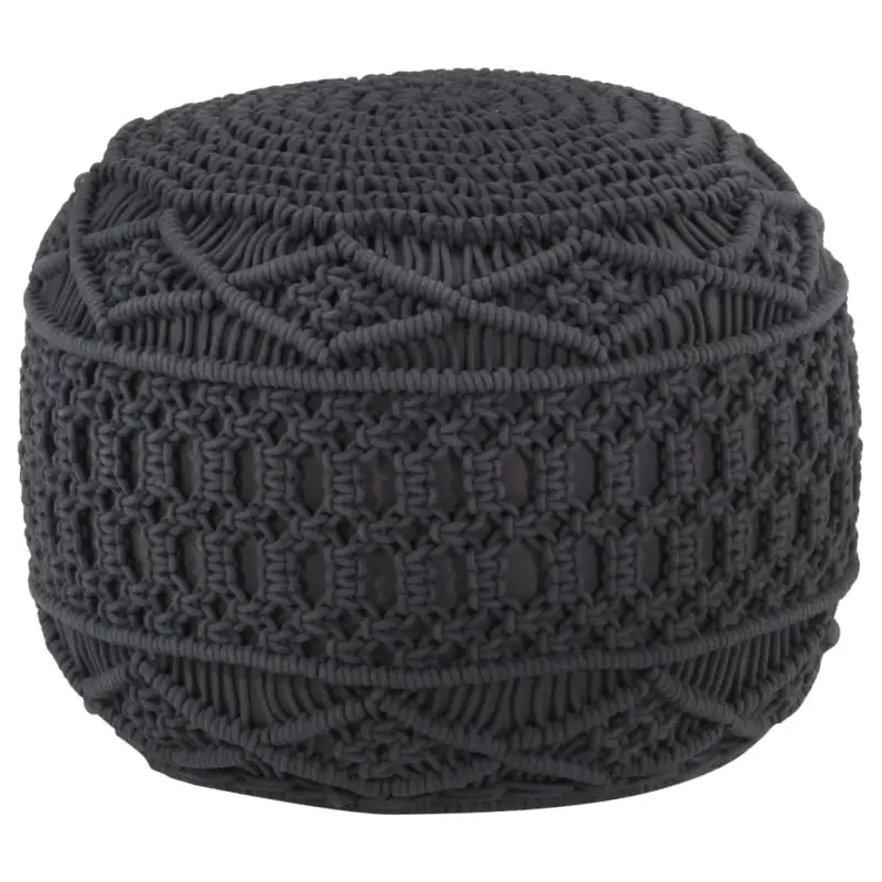 Chique macramé poef voor ontspanning en decoratie in huis