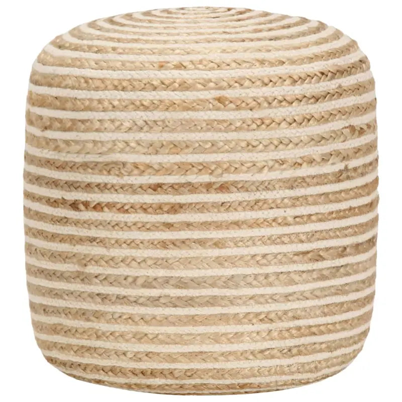 Chique poef met jute koorden voor een ontspannen interieur