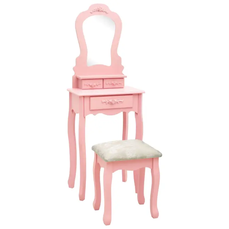Chique slaapkamerkaptafel met paulowniahout en luxe poten