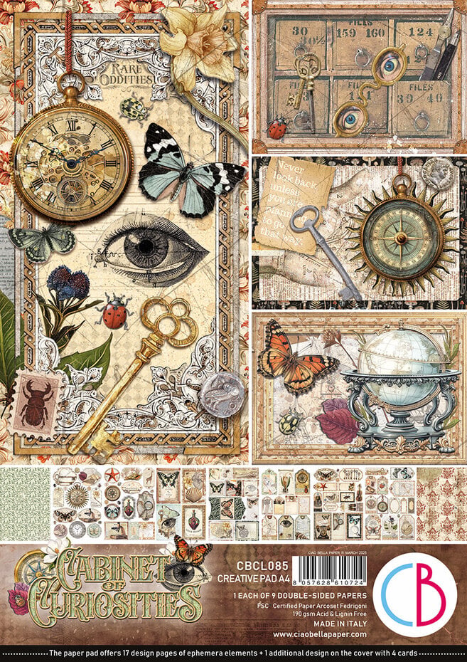 Ciao Bella Cabinet of curiosities A4 creative Pad