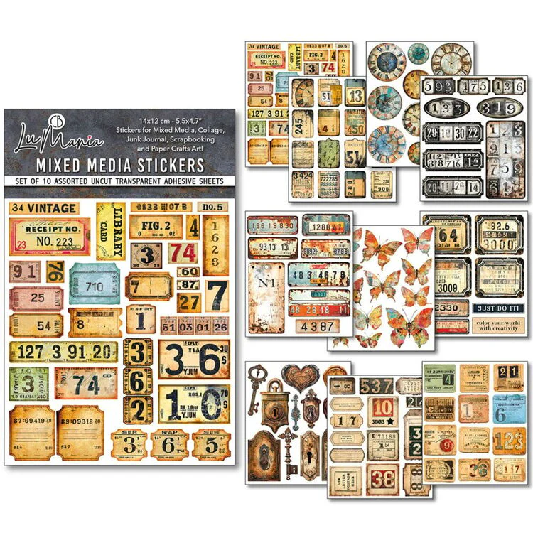 Ciao Bella – Mixed Media Stickers – Grungy Tags