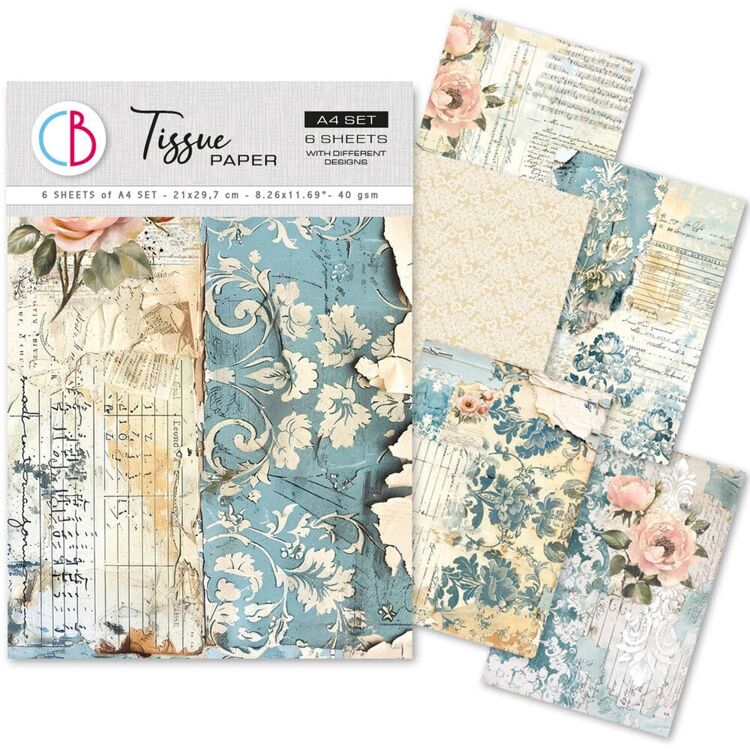 Ciao Bella – Tissue Paper A4 French Blue set 6 sheets