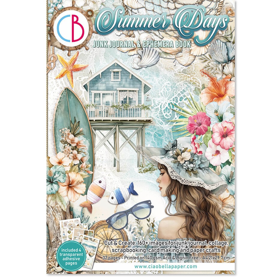 Ciao Bella – Summer days A4 junk journal ephemera book (32 pcs)