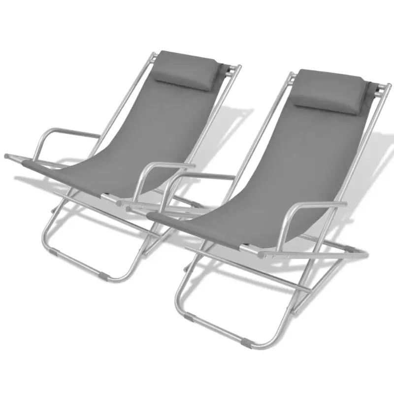 Comfortabele ligstoelen met gepoedercoat stalen frame voor de tuin