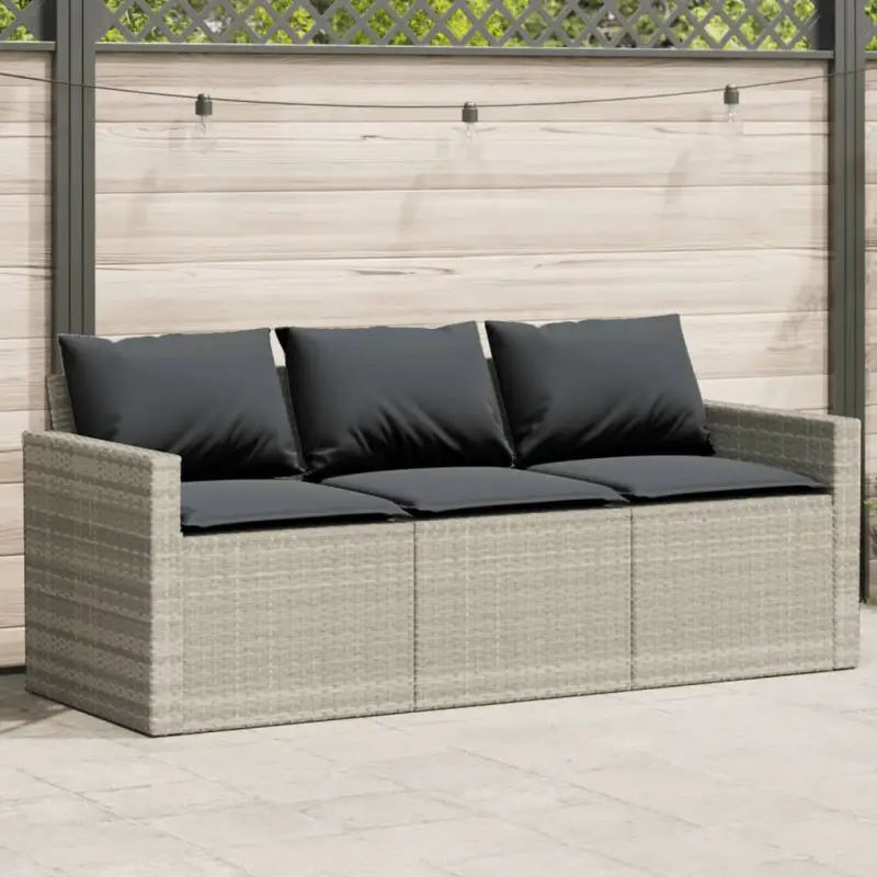 Comfortabele tuinbank van poly rattan met wasbare hoes