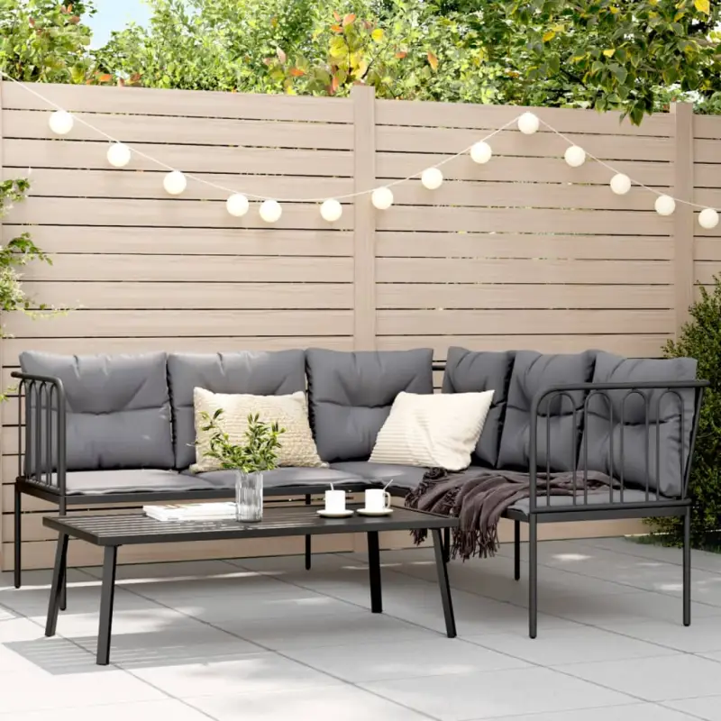 Comfortabele tuinset met wasbare hoes in antraciet materiaal