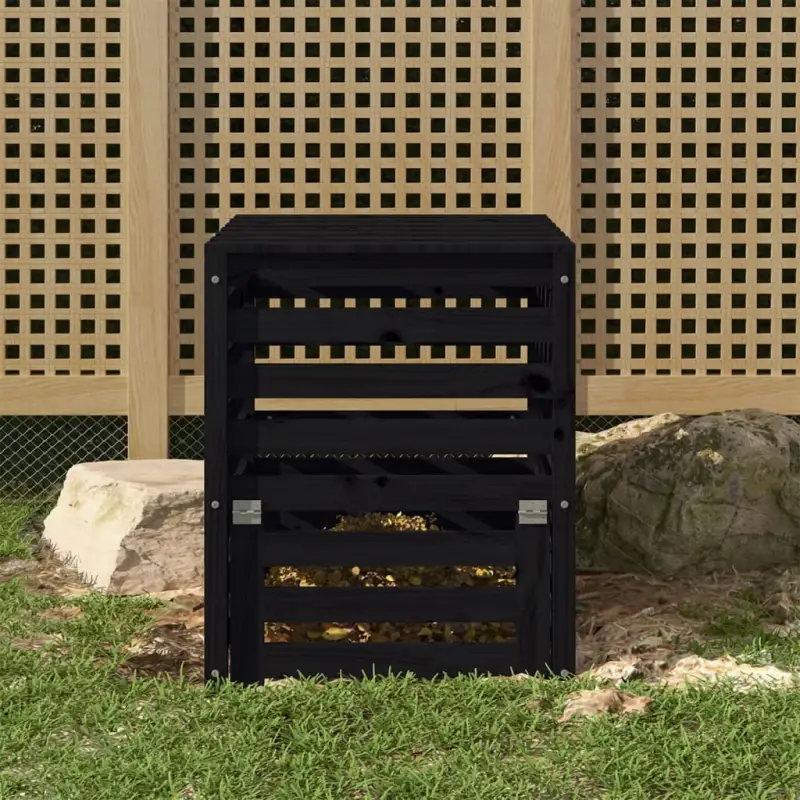Compostbak met grote inhoud van massief grenenhout voor tuinafval
