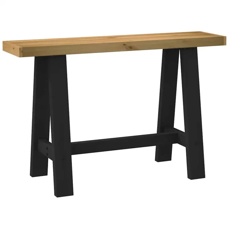 Consoletafel van massief grenenhout met a-vormige poten