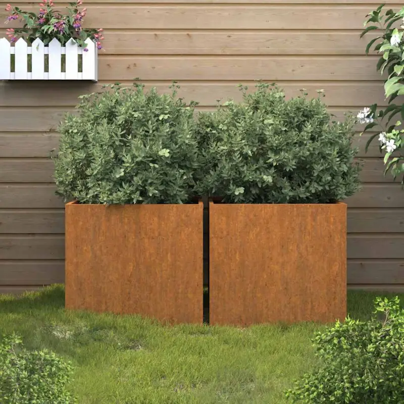 Cortenstalen plantenbakken voor tuin, balkon en terras