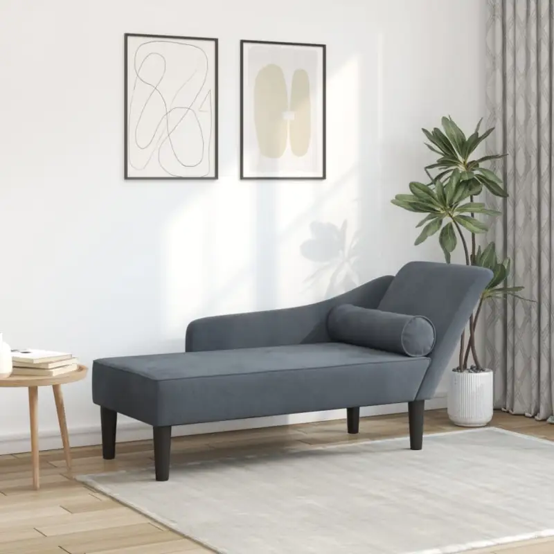 Darkgrijs materiaal chaise longue voor ultiem comfort en ontspanning