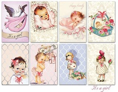 Decorer –  Baby girl 7×10,8 cm scrapbook papier