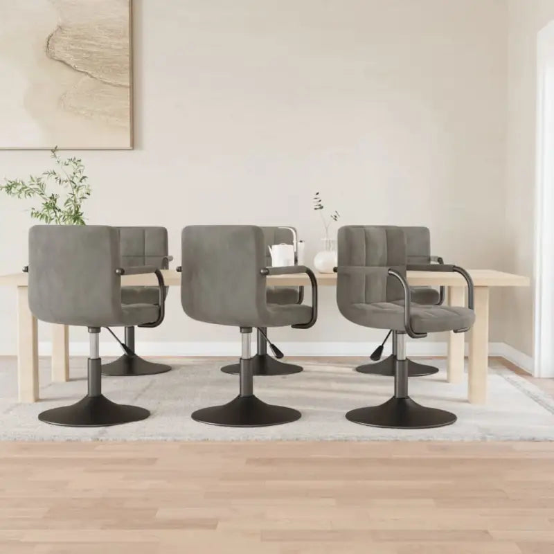 Draaibare Eetkamerstoelen met Fluweel en Stalen Frame