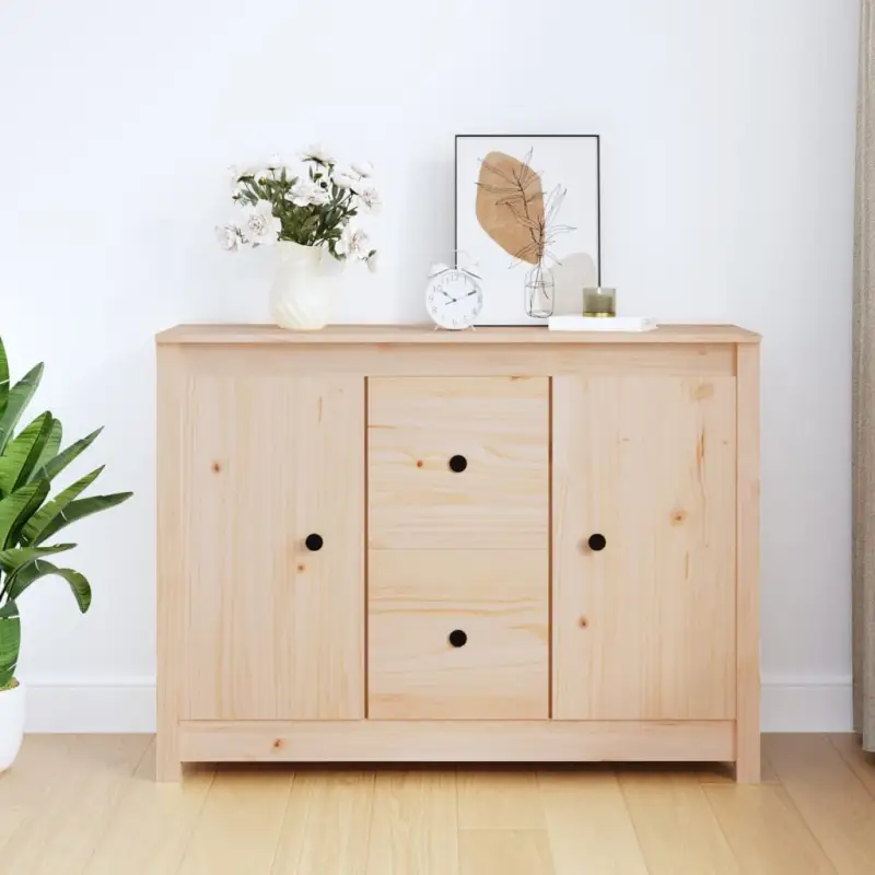 Dressoir in massief grenenhout met minimalistische uitstraling
