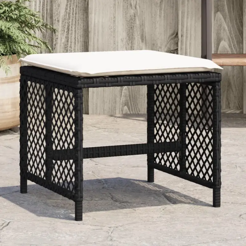 Duurzame poly rattan tuinkrukken voor een comfortabele zitervaring