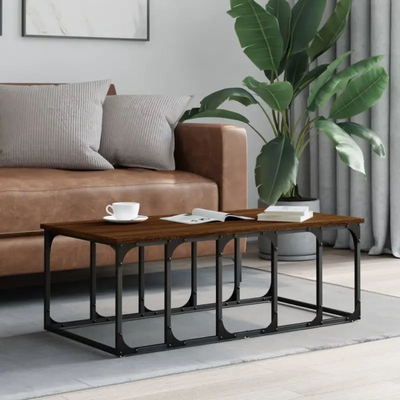 Echte salontafel met bewerkt hout voor een elegante woonkamer