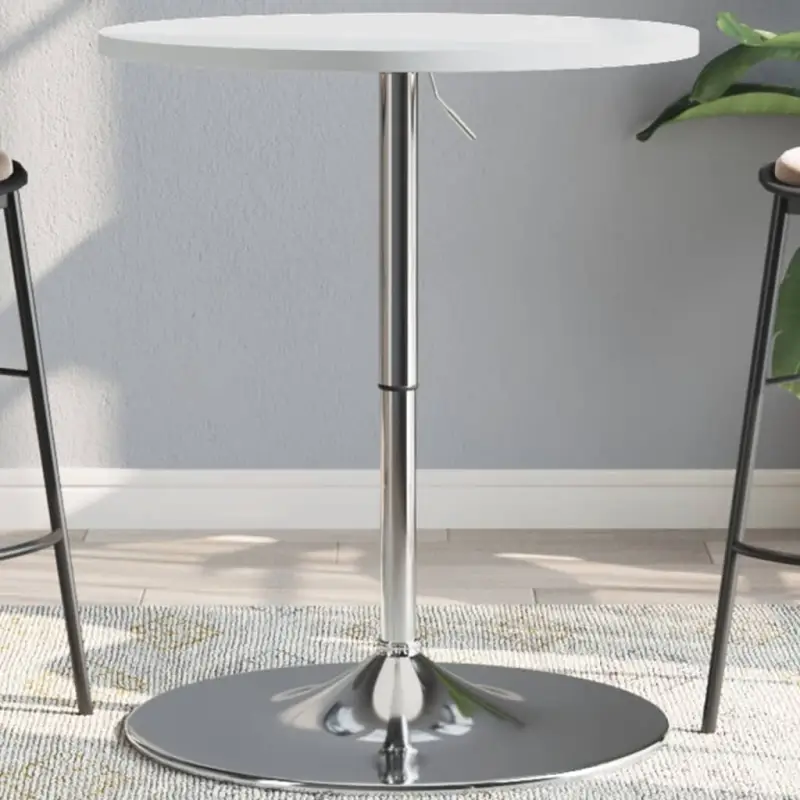 Eetafel met verchroomd staal en bewerkt hout voor eenvoudig schoonmaakmaken