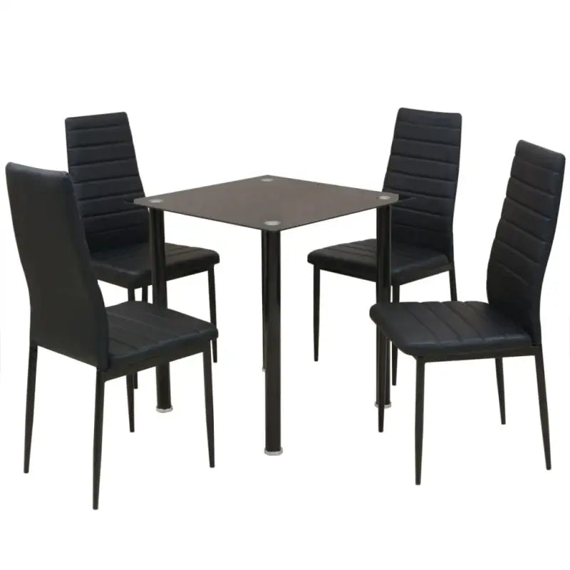 Eetkamerset met stalen frame en gehard glas voor een moderne uitstraling