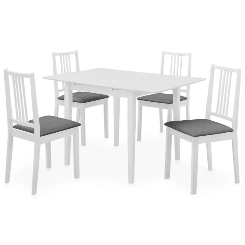 Eetkamerset van massief rubberwood met verlengbare tafel levering bevat