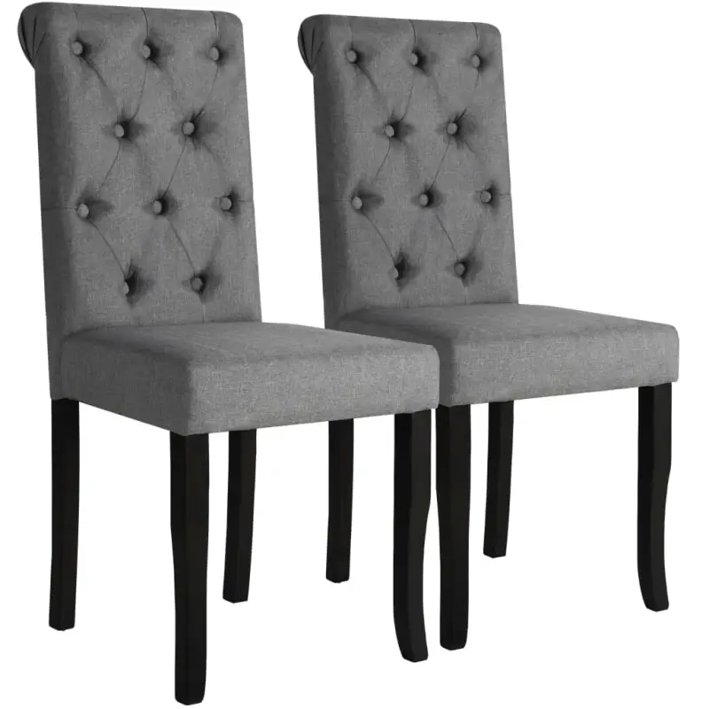 Eetkamerstoelen met stoffen bekleding en massief houten frame