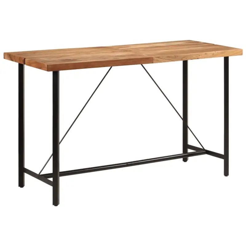 Eettafel met massief acaciahout en ijzeren frame voor gezellige avonden