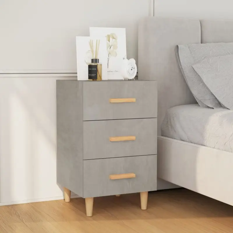 ELEGANT NACHTKASTJE VAN BEWERKT HOUT MET TTIMELOOSE DESIGN