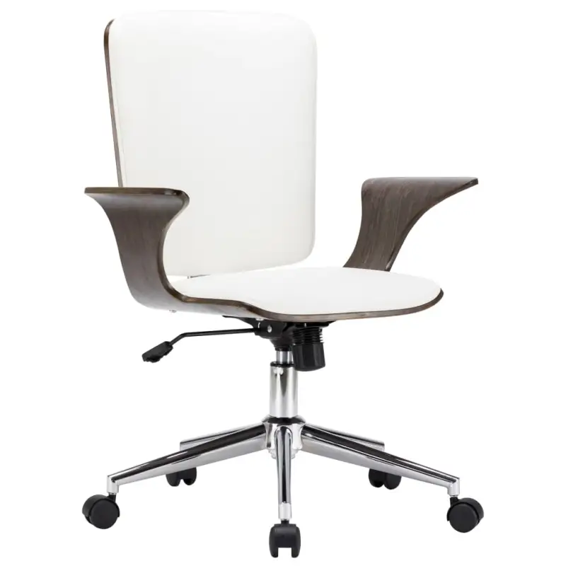 Elegante bureaustoel met gebogen houten ontwerp voor moderne interieurs