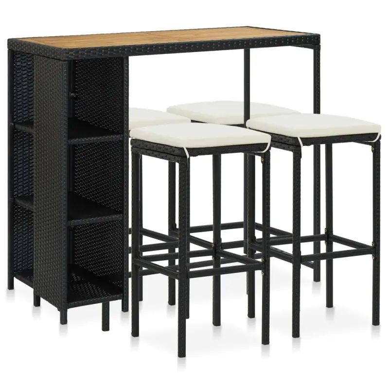 Elegante poly rattan barset voor tuin, patio of terras
