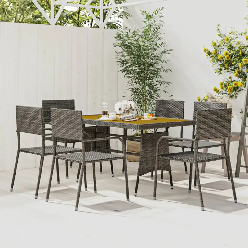 Elegante tuinset met waterdicht PE-rattan en massief acaciahout