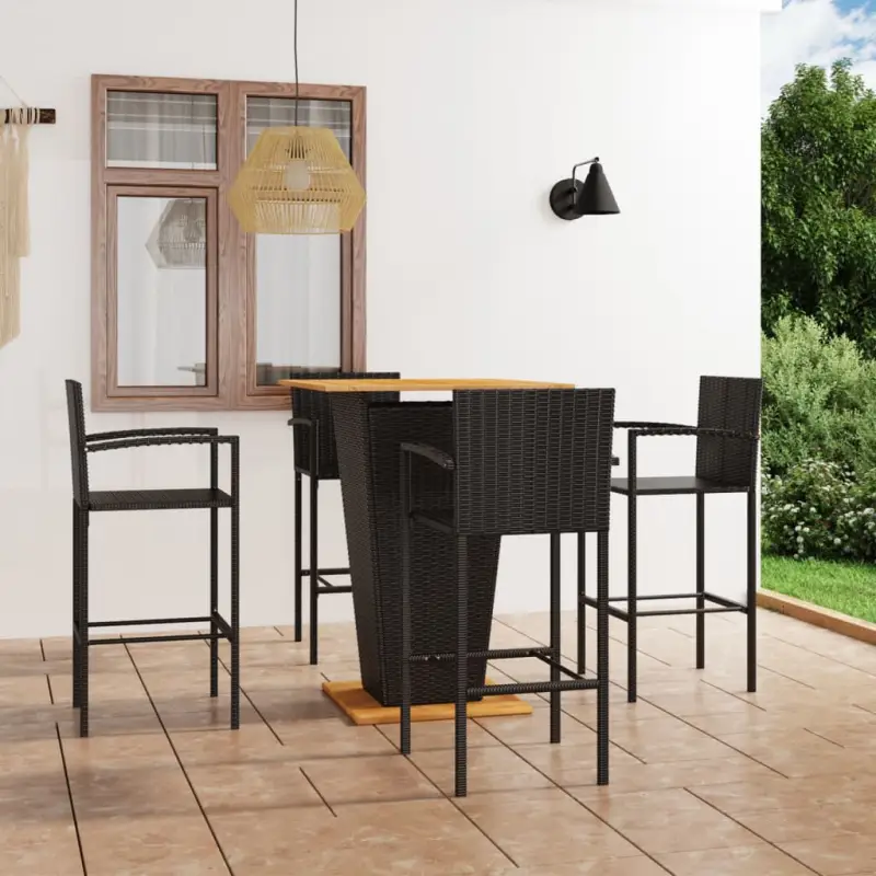 Elegante tuinset met zwart materiaal en gepoedercoat staal
