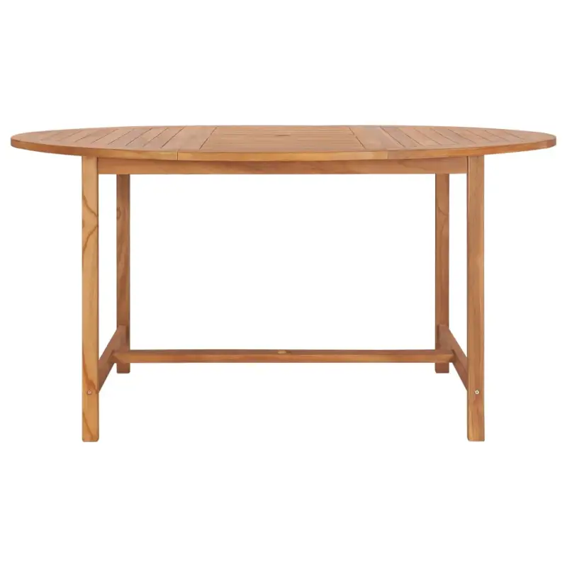 Fijn geschuurde teakhouten eettafel met waterbasis afwerking