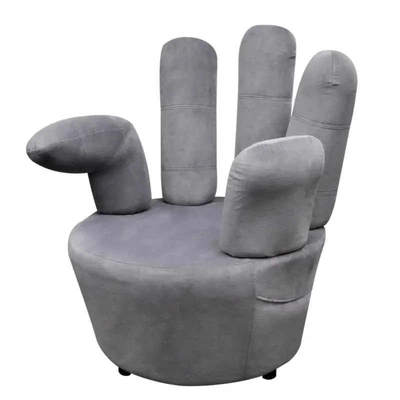 Fluwelen fauteuil in handvorm voor stijl en comfort
