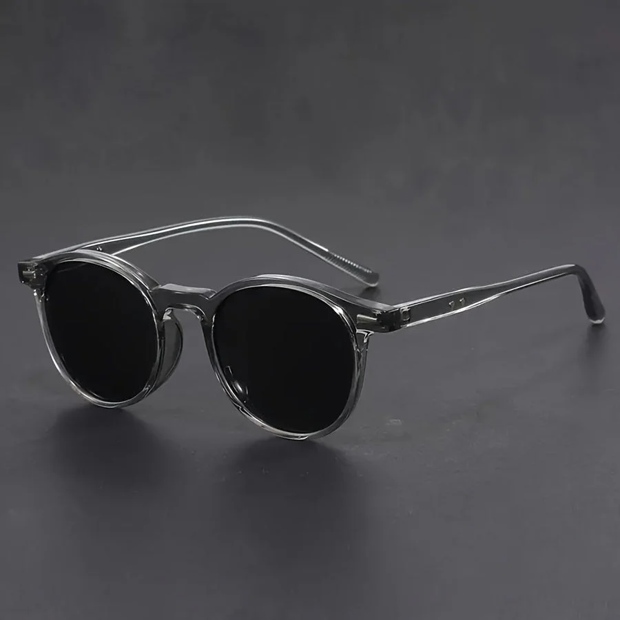 Heren Zonnebril Rond – Lichtgewicht Retro Tortoiseshell Design – Polycarbonaat Frame