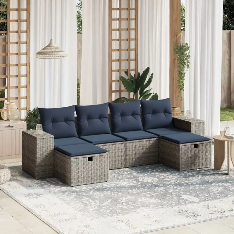 Gepoedercoaten loungeset in grijs materiaal met ideale afmetingen