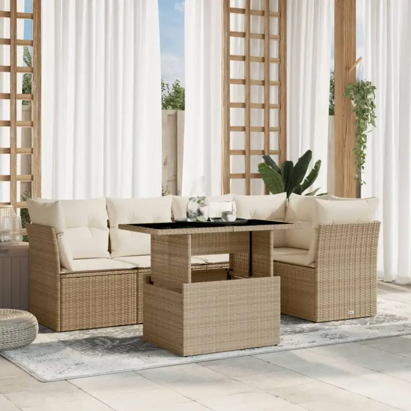 Gezellige tuinset met beige materiaal en gepoedercoat staal afmetingen